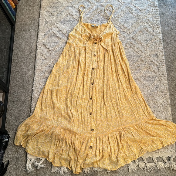 Mint condition Super cute button up, empire waist sundress. Yellow sundress L - Picture 7 of 9